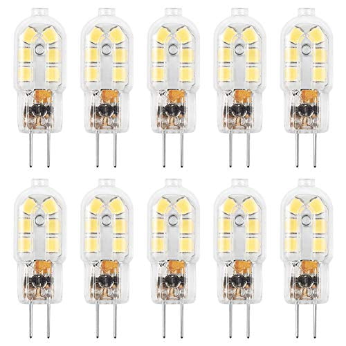 G4 LED Bulb, AMAZING POWER 12V JC Pin Bulb, 20W Halogen Bulb Daylight 6000K, 10-Pack -