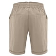 thumbnail image 5 of YanHoo Womens Plus Size Cotton Linen Shorts Elastic Waisted Drawstring Loose Bermuda Shorts Casual Work Business Short Pants with Pockets, 5 of 8