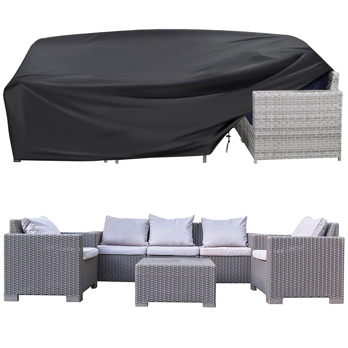 Heavy Duty Rattan Garden Furniture Covers Patio Outdoor Large Waterproof Cover 