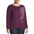 thumbnail image 3 of Just My Size Women's Plus Size French Terry Side-Zip Graphic Sweatshirt, 3 of 5