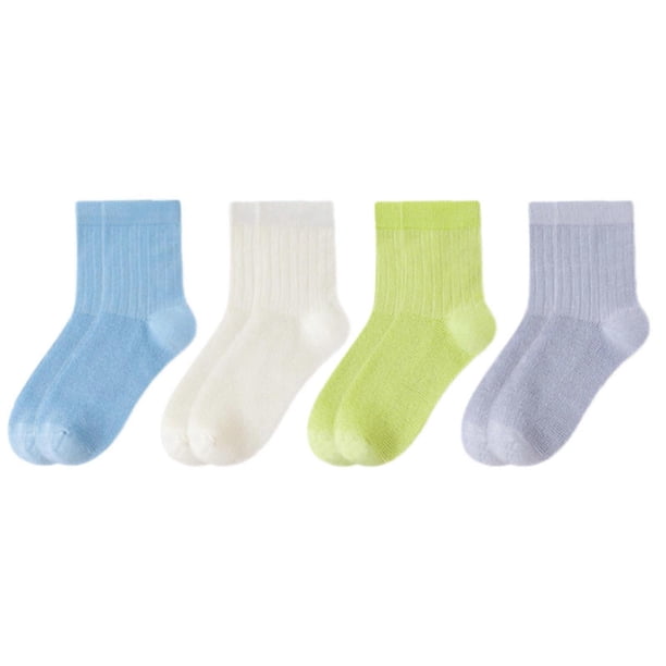 4 Pair Kids Aknle Socks Soft Combed Cotton Construction Breathable Mesh Socks Not Binding Design For Daily Wear Wome style XXL