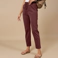 thumbnail image 4 of Tianiyouqing Women's Vintage Corduroy High Elastic Waist Drawstring Wide Leg Pocketed Pants Trouser Wine XL, 4 of 6