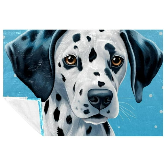 Dalmatians Fluffy Blankets: Microfiber Throw Blanket- Soft and Warm Printed Lightweight Blanket for Sofa, Bed, Couch, Office, and Camping