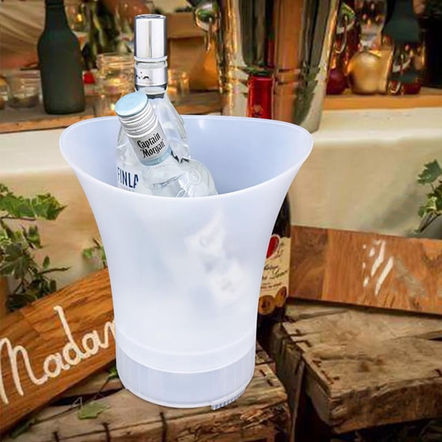 5L Cerveza Cubo de hielo LED Barra de plástico KTV Party Cubo de hielo Barware (Azul) Likrtyny Para Estrenar