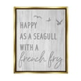 thumbnail image 3 of Stupell Industries Funny Happiness Phrase Rustic Seagull Beach Humor Graphic Art Metallic Gold Floating Framed Canvas Print Wall Art, Design by Daphne Polselli, 3 of 5