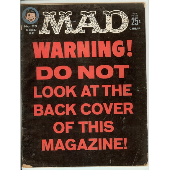 MAD Magazine Vintage Collectible #73 Sept 1962 Very Good Plus (VG )