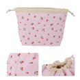 thumbnail image 3 of Unique Bargains 1 Pc Quilting Drawstring Makeup Bag Pink Red Light Blue Polyester, 3 of 6