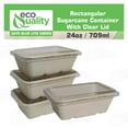thumbnail image 2 of EcoQuality 24oz Disposable Bowls with Clear Lids - Rectangular Compostable Sugarcane Fiber Biodegradable Paper Bowls Eco-Friendly Take Out Food Storage Containers, Microwave Safe, Meal Prep (500 PACK), 2 of 8