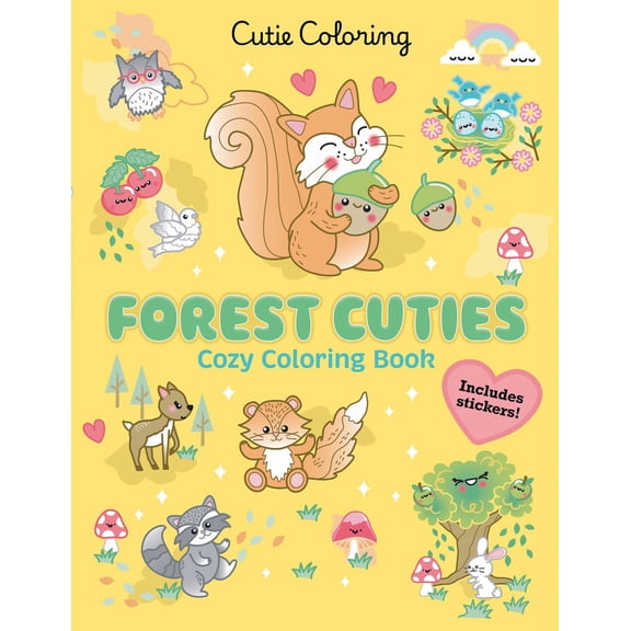 Forest Cuties: Cozy Coloring Book, 96 pages (Paperback)