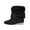 Black, variant on Black Women'S Bow Flat Snow Boots Faux Fur Lining Warm Winter Short Boots Cute Red Design For Outdoor Casual Wear - Fashion Comfort Fit
