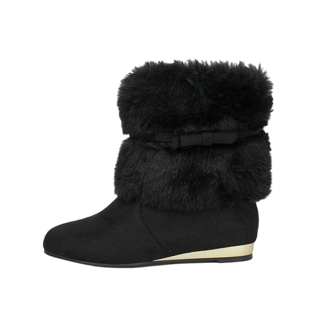 Bottes pour Femmes, Décontractées, à la Mode, Polyvalentes, Tendance, Cool, Rouges, Mignonnes avec Nœud, Semelle Plate, Manches Courtes, Chaudes pour l'Hiver, Bottes pour Femmes