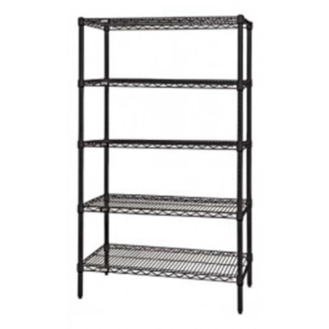Black Wire Shelving 5 Shelf Unit 24 x 36 x 86 in.