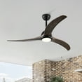 thumbnail image 6 of Noaman 52" Indoor Outdoor Ceiling Fan with Light, Remote Control, Noiseless Reversible DC Motor, 6 Speed & 3 Color, Matte Black, for Patio Living Room Bedroom Office, 6 of 22