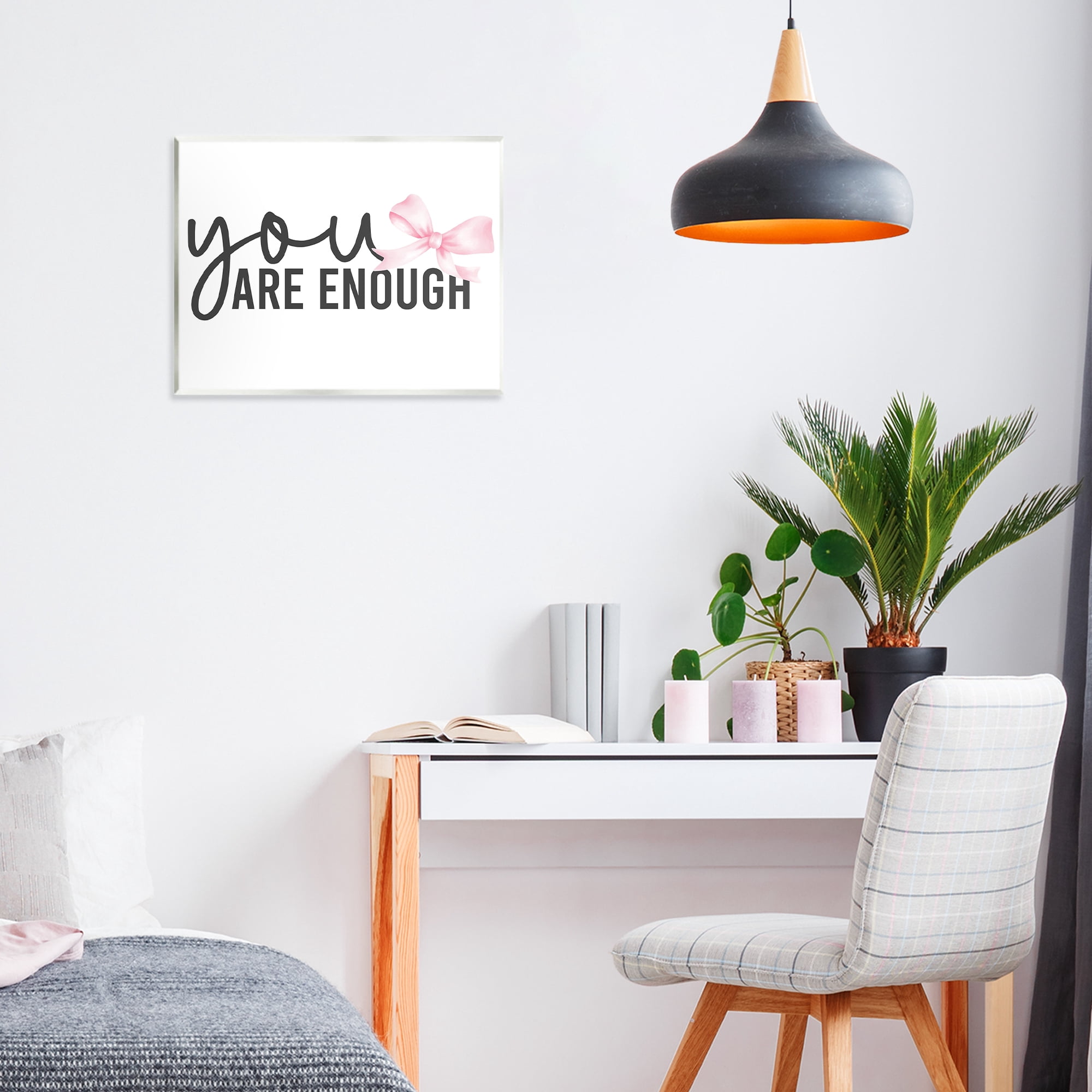 Stupell Industries You Are Enough with Ribbon Wall Plaque Art, design by Kim Allen