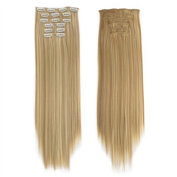 RKSTN Wigs Human Hair Fashion Hair Long Clip In Hair Extensions Full Straight Wig Glueless Wigs