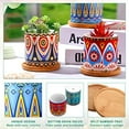 thumbnail image 3 of 8 Pcs 3 Inch Succulent Planter Pot Ceramic Cactus Pots with Drainage Holes and Bamboo Trays for Indoor Plants Flowers for Home Garden Mexican Party Decor, 3 of 7