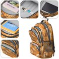 thumbnail image 3 of Basketball and Hoop Orange Pattern Backpack for School, Cute School Bag with Adjustable Shoulder Straps and Padded Back, 16.9"x12.6"x5.9", 3 of 3