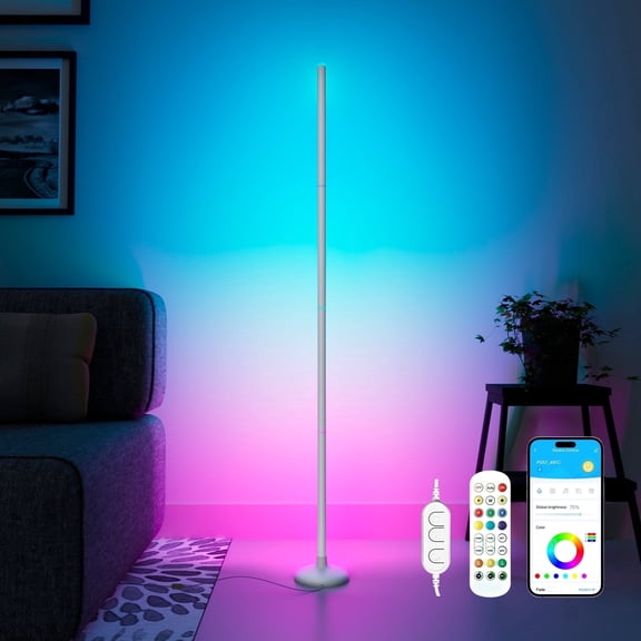 DAYBETTER Led Corner Floor Lamp, Smart Floor Light with App & Remote, 16 Million Colors, Music Sync, Timing Function for Bedroom, Living Room, Gaming Room