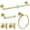 Brusehd Light Gold, variant on Brushed Gold 5 Piece Bathroom Hardware Set, SUS304 Stainless Steel Bath Towel Bar Set, 23.6 Inch Round Bathroom Accessories Kit Wall Mounted