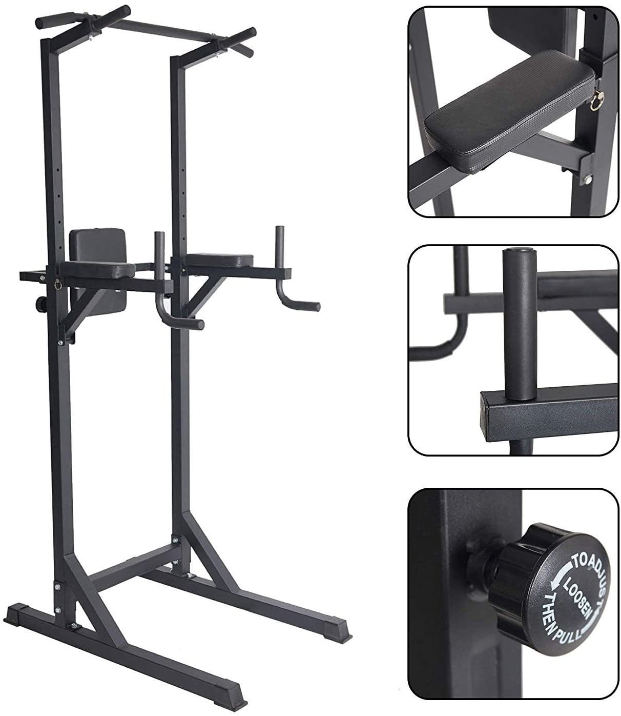 SIXWIN Power Tower Adjustable MultiFunction Strength Training Dip
