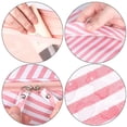 thumbnail image 4 of Portable Travel Makeup Cosmetic Toiletry Bag Organizer Case for Women, Pink and White Stripes, 4 of 7