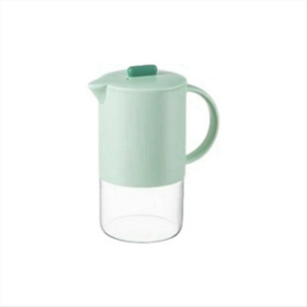 Jarra de Agua de Vidrio Portátil con Tapa Cafetera de Cocina con Asa Cafetera Tetera Cafetera 1500 Ml Verde