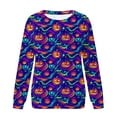 thumbnail image 4 of FDGIU 2025 Halloween Shirts Women Crewneck, Cute Ghost Pumpkin Graphic Casual Long Sleeve Tops, Loose Fit Pullover for Autumn Parties, 4 of 5