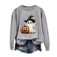 thumbnail image 2 of Neewe Women's Halloween Printed Crew Neck Sweatshirt Loose Soft Long Sleeve Pullover Casual Tops, 2 of 4