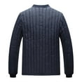 thumbnail image 4 of Men Winter Jacket Long Sleeve Button Warm Cotton Padded Quilted Jackets Casual Coats Outwear with Pockets (XS, Navy), 4 of 8