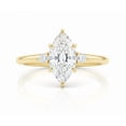 thumbnail image 2 of Jewelerix Marquise Cut Moissanite Engagement Ring for Women, Yellow Gold Vermeil Solitaire Ring with Side Stones, Bridal Promise Ring, 2 of 5