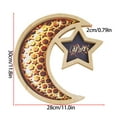 thumbnail image 2 of Zcargel Wooden Ramadan Tray Crescent Lunar Star Islamic Pattern 30x28x2cm Eid Serving Platter, 2 of 10