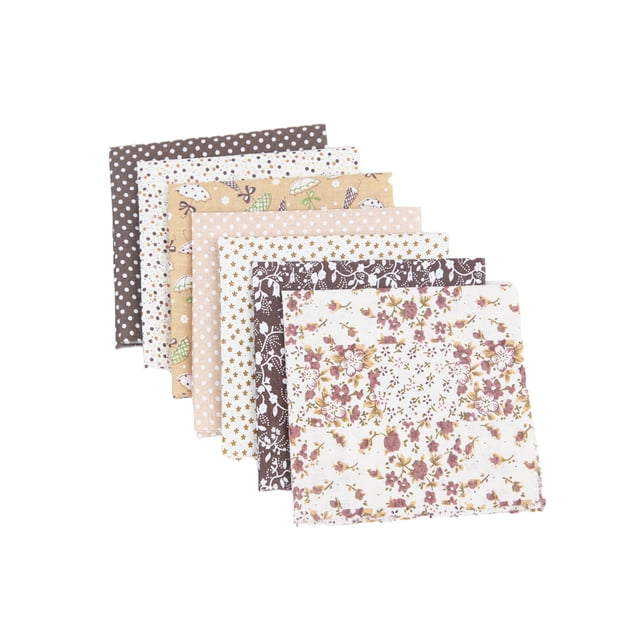 Billuyoard Paquete de 7 piezas de tela de algodón puro para costura, patrón surtido, tela con estampado para accesorios, gris, 25x25cm Artesanía Azul 25*25cm