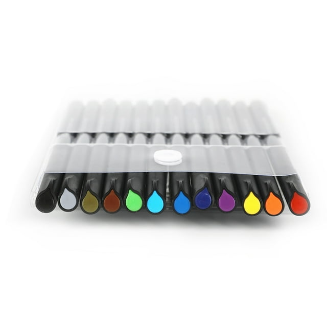 ziyahi Colored Pens Journal Planner Pen Plastic Porous Needle Fineliner School Office Supplies 1 Set DIY Accessories for Notebook Diary 12 color,PVC