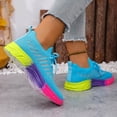 thumbnail image 4 of Women's Running Shoes Lightweight Fashion Lace up Sneaker Jogging Walking Workout Breathable Casual Footwear Blue Size 7.5, 4 of 6