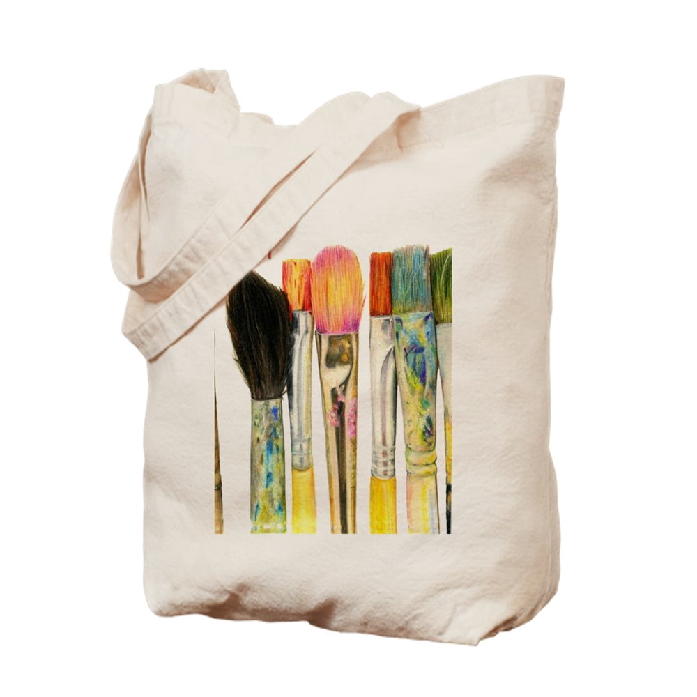 CafePress CafePress Artist Paint Brushes 02 Natural Canvas Tote
