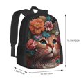thumbnail image 4 of Hirioo Flower Crown Cat for Minimalist Backpack Large Capacity Backpack Travel Backpack For School, 4 of 8