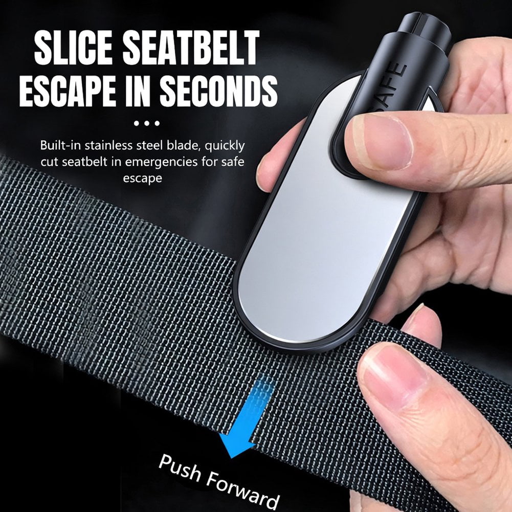 Car Escape Tool, 2-in-1 Car Escape Tool Keychain, Spring-Loaded Window Glass Breaker & Seatbelt Cutter