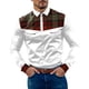 thumbnail image 1 of Camisas s Para Hombre Manga Corta Camisa de manga larga con botón de solapa y bloque de color a cuadros informal a la para hombre (White, L), 1 of 5