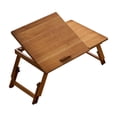 thumbnail image 1 of GROWTH TANK Foldable Table Laptop Lap Desk Rectangle Bamboo Portable Stand Adjustable Angle for Camping Balconies Computer Outdoor Picnic Brown Medium, 1 of 9