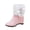 Pink, variant on Women Solid Color Faux Fur Wedge Heel Round Toe Zip Ankle Boots Fashion Footwear