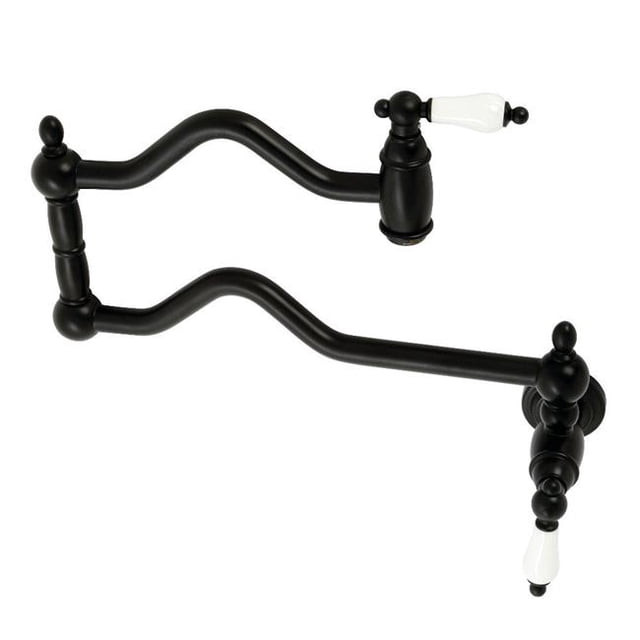 Kingston Brass KS2100PL Pot de Remplissage Mural Heritage, Noir Mat
