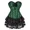 Green Black, variant on Corset Bustier Overbust Women Classic Lace Overlay with Tulle 2 Pieces Plus Size Costume Black XXS