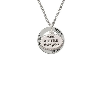 Make A Wish Necklace - Make a Little Mayhem Oval Wish Affirmation Ring Necklace