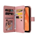thumbnail image 4 of Zipper Wallet Case for Samsung Galaxy A33 5G, [15 Card Slots] [Zipper Pocket] Luxury PU Leather Flip Folio Cover with [Magnetic] [Wrist Hand Strap] [Kickstand] Skin-Feeling Shockproof Case,Pink, 4 of 10