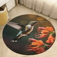 thumbnail image 4 of Flower Hummingbird Washable Round Rug -Circle Area Rugs for Nursery Bedroom, Vintage Non Slip Non Shedding Low Pile Carpet for Living Room Coffee Table Entryway, 4 of 6