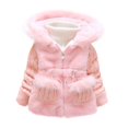 thumbnail image 3 of BULLPIANO 1-4T Baby Girls Winter Fleece Coat Kids Snowsuit Jacket with Hood Thicken Outwear Warm Overcoat, 3 of 8