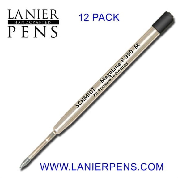 12 Pack - Schmidt P950 MegaLine Pressurized Ballpoint Refill - Black