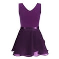 thumbnail image 3 of Eandarui Girls Kids Sleeveless Ballet Dance Leotard with Chiffon Wrap Skirt Two Piece Dancewear Outfits Dark Purple M, 3 of 7