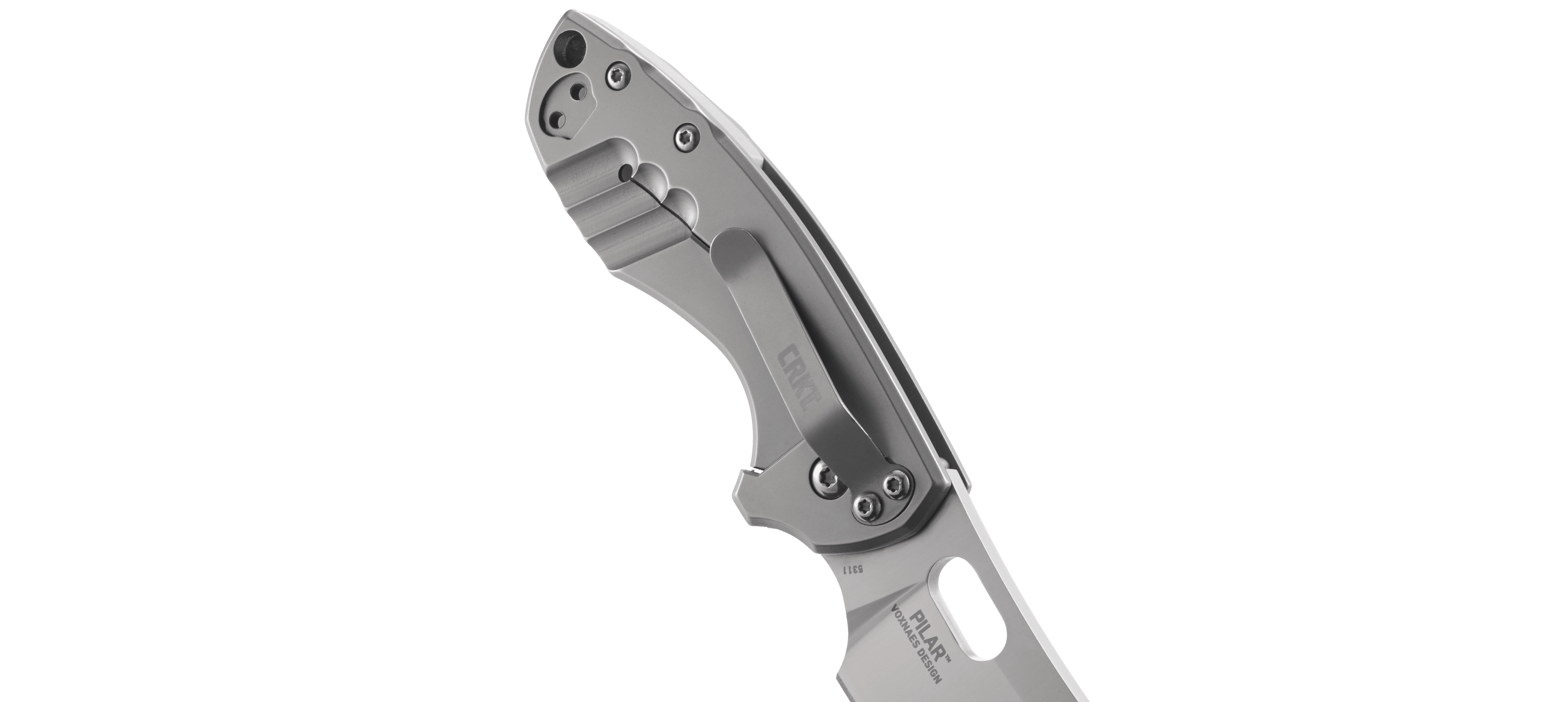 CRKT Pilar Everyday Carry EDC Pocket Folding Knife with Frame Lock: Stainless Steel Plain Edge Blade, Stainless Steel Handle, Reversible Pocket Clip, 5311