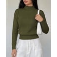 thumbnail image 6 of BTFBM Women’s Long Sleeve Sweaters Mock Neck Tops | Lightweight Knit Pullover Sweater,Basic Classic Daily Wear Fall Fashion,Winter Layer Clothes,Business Casual Outfits, 6 of 8